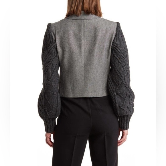 NWT Veronica Beard blazer Eamon Mixed Media
Double Breasted Jacket new gray knit - Picture 3 of 8